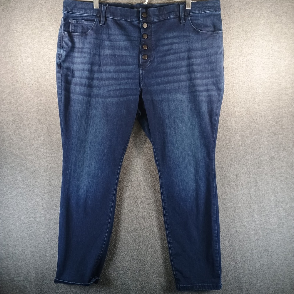 Simply Vera Wang Jeans Women 22W Skinny Button Fly‎ Closure Dark Wash